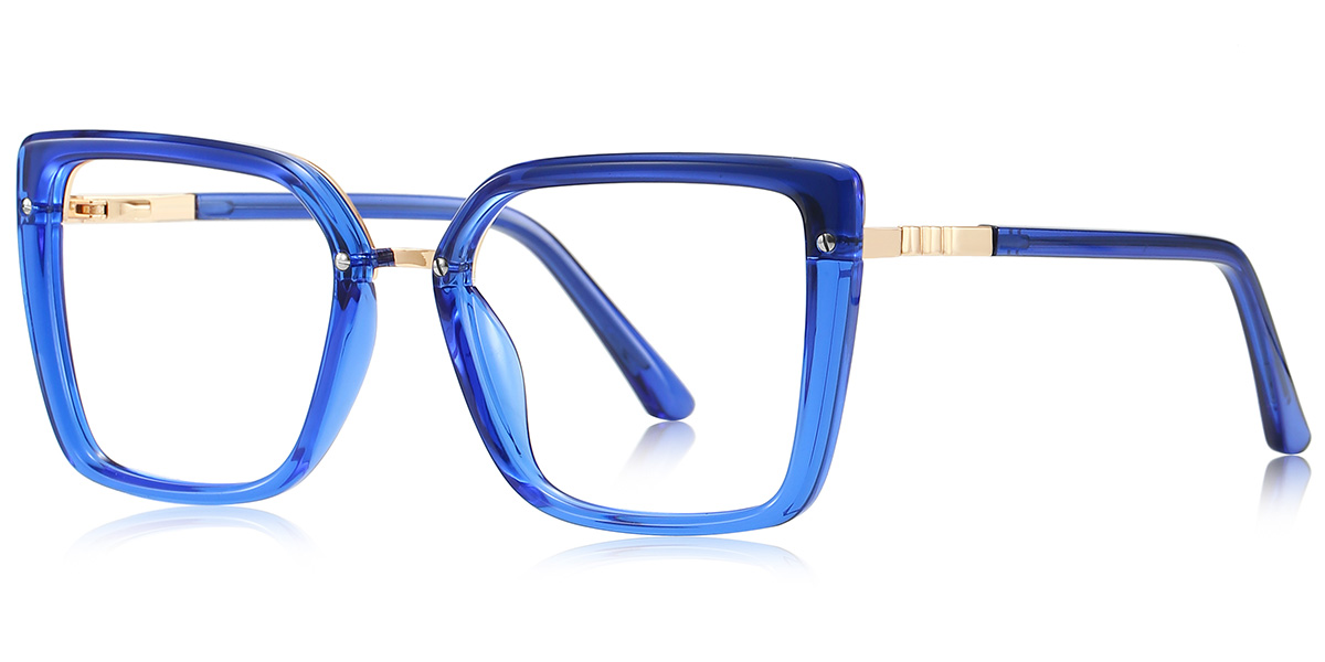 Square Blue Light Blocking Glasses translucent-blue