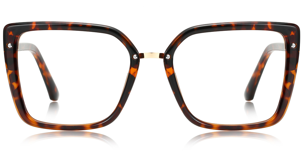 Square Blue Light Blocking Glasses tortoiseshell