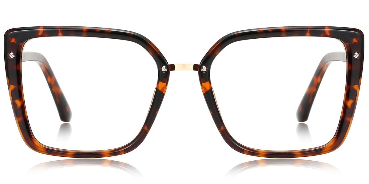 Square Blue Light Blocking Glasses tortoiseshell