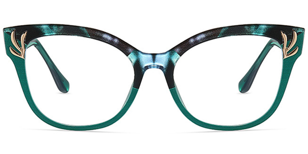 Cat Eye Blue Light Blocking Glasses pattern-green