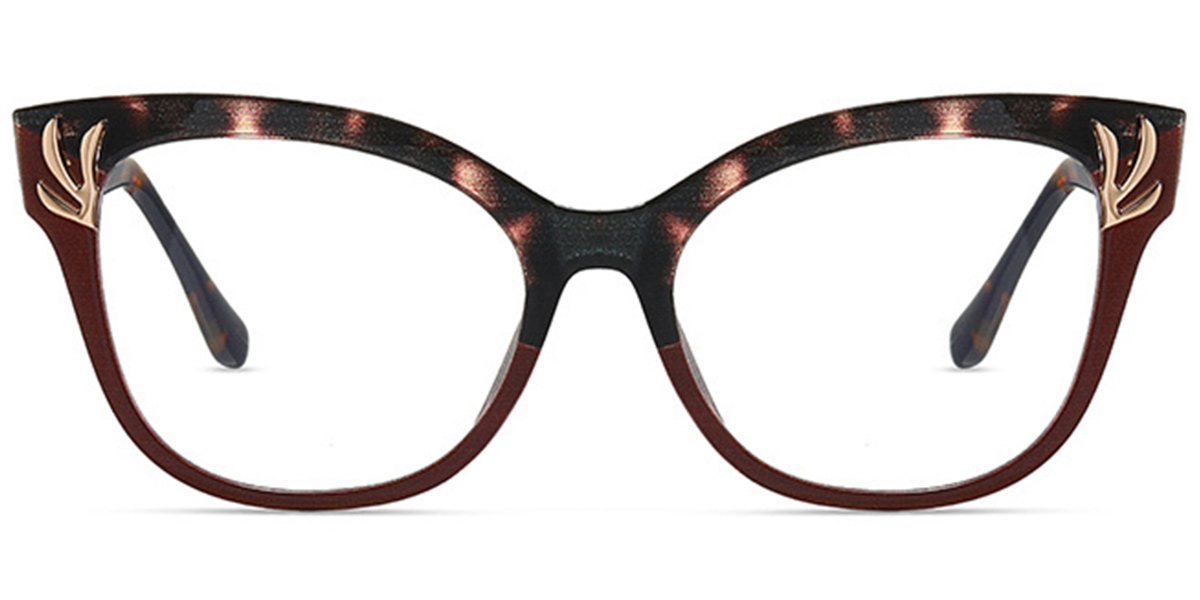 Cat Eye Blue Light Blocking Glasses pattern-brown