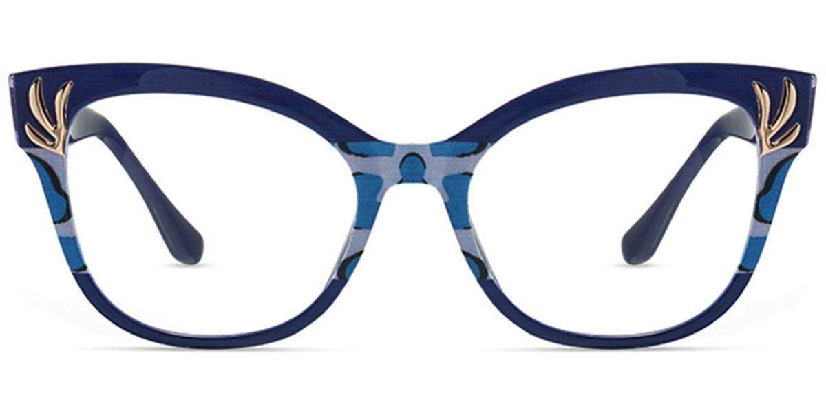 Cat Eye Blue Light Blocking Glasses pattern-blue