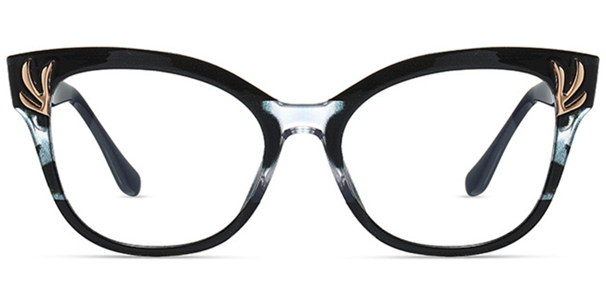 Cat Eye Blue Light Blocking Glasses pattern-black