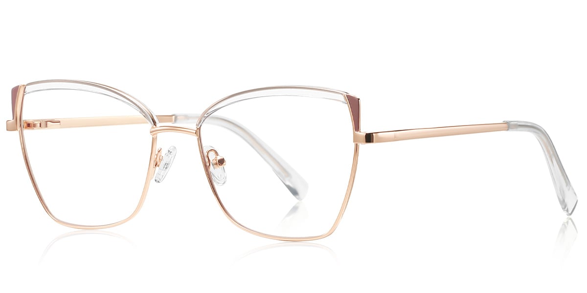 Cat Eye Browline Blue Light Blocking Glasses translucent-white