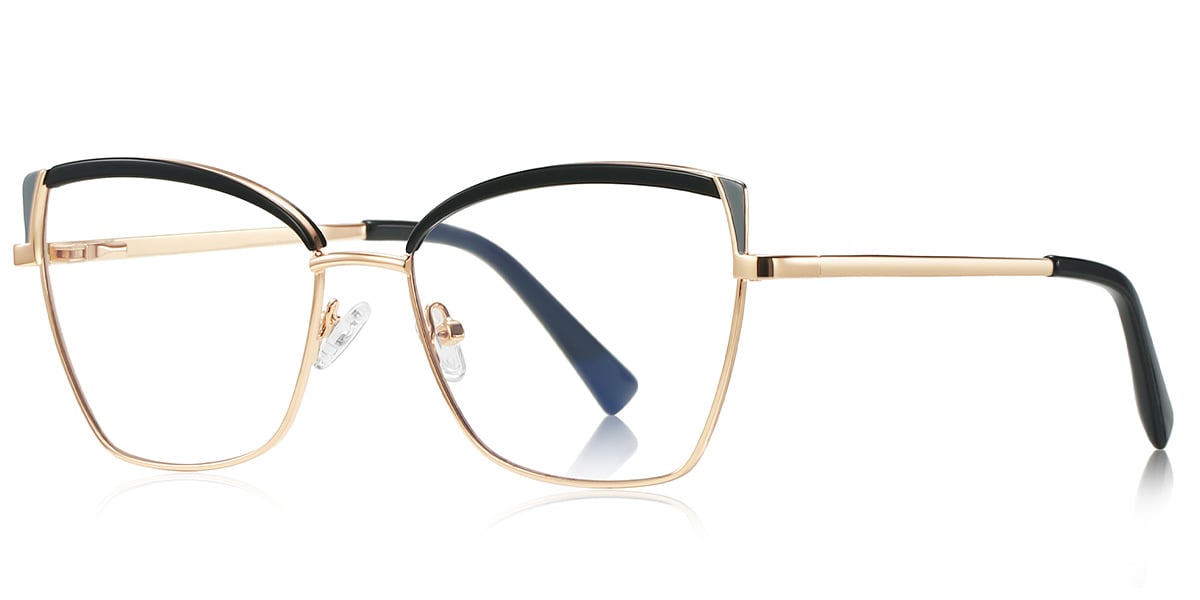 Cat Eye Browline Blue Light Blocking Glasses black