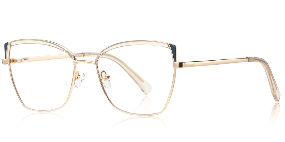 Cat Eye Browline Blue Light Blocking Glasses brown