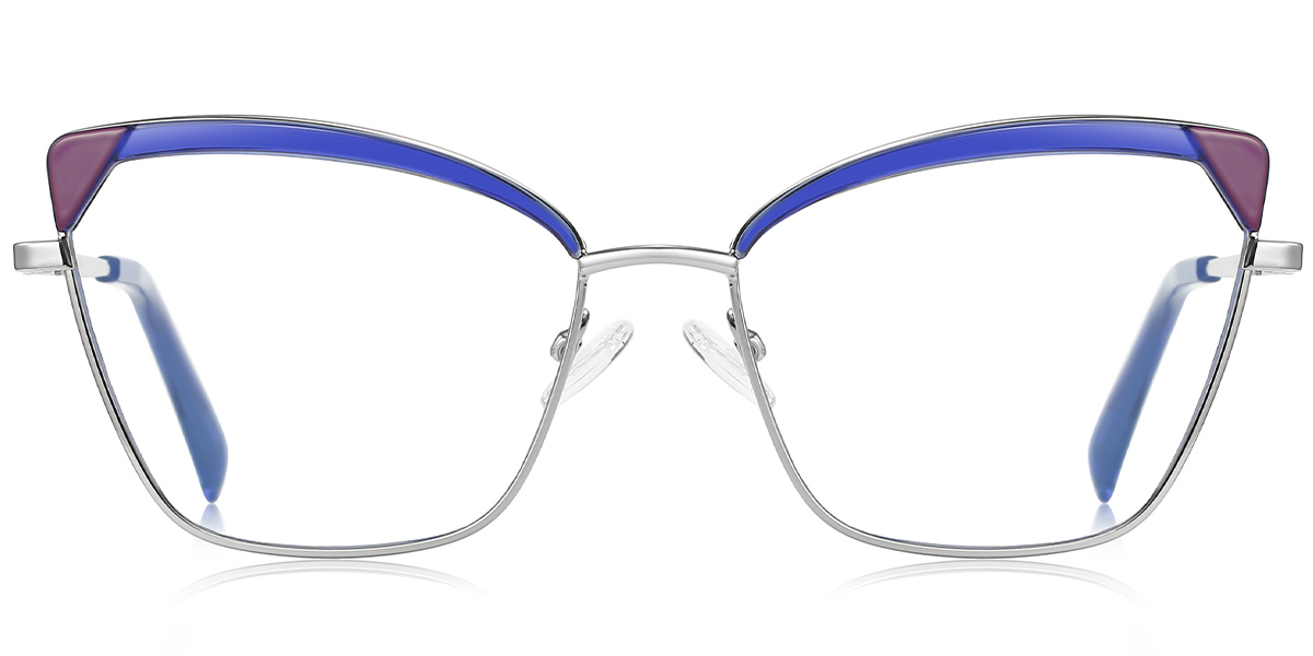 Cat Eye Blue Light Blocking Glasses pattern-blue