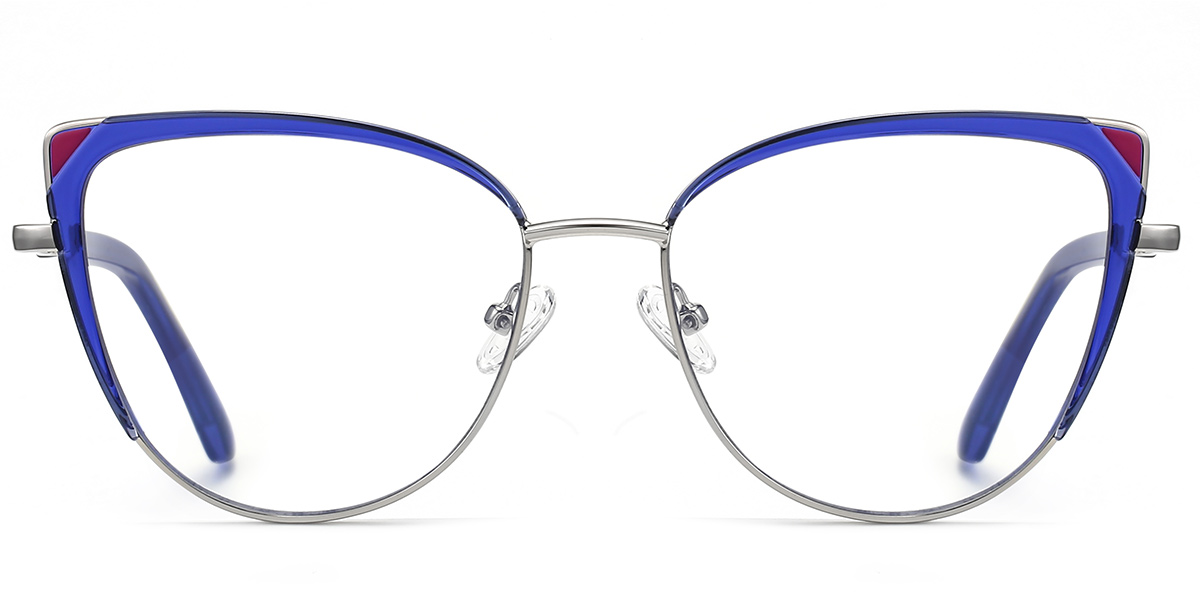 Cat Eye Blue Light Blocking Glasses pattern-blue