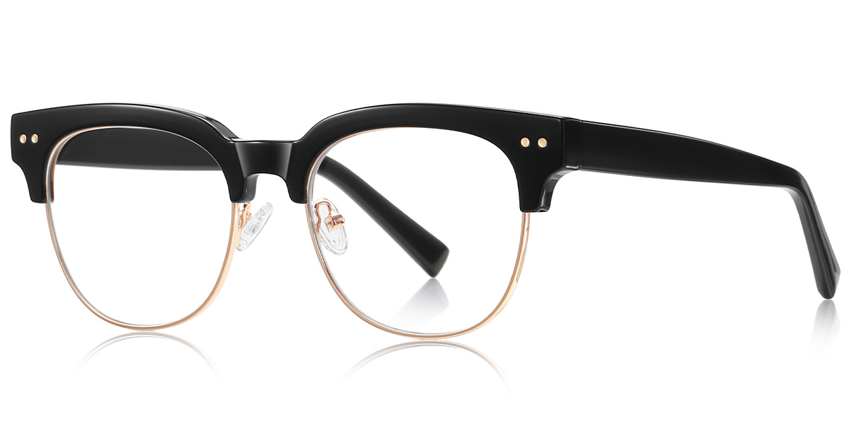 Browline Blue Light Blocking Glasses black-gold