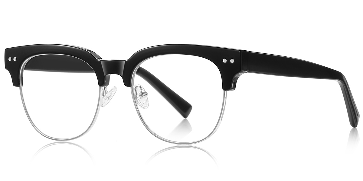 Browline Blue Light Blocking Glasses black-silver