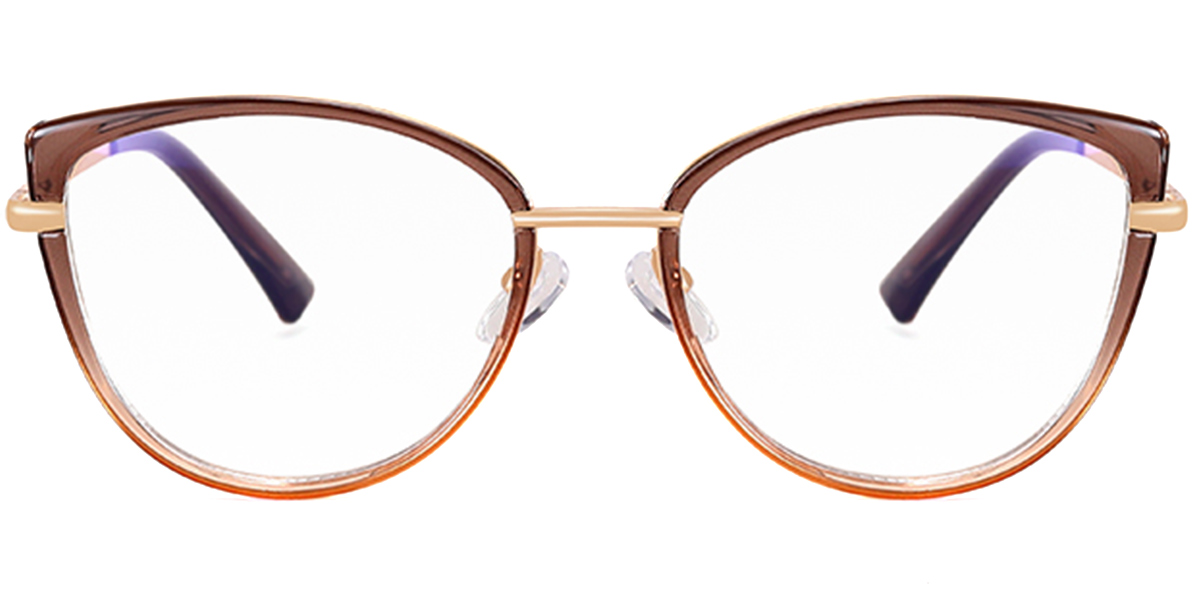 Cat Eye Blue Light Blocking Glasses gradient_brown