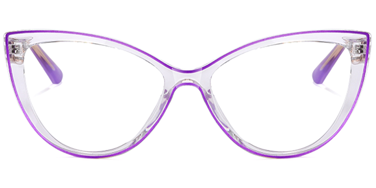 Cat Eye Blue Light Blocking Glasses pattern-purple