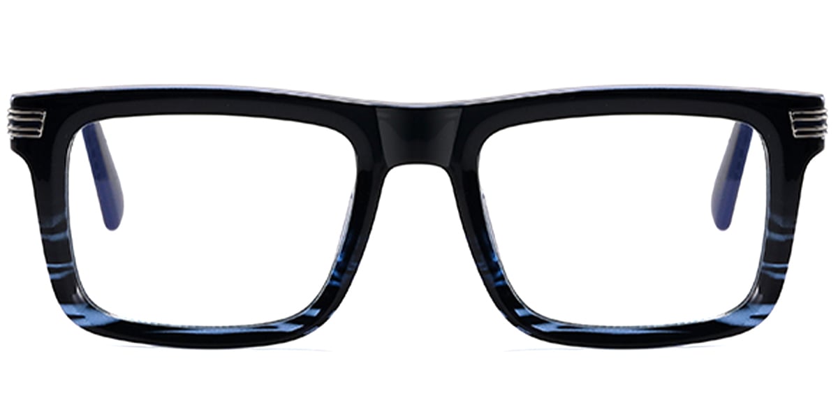 Rectangle Blue Light Blocking Glasses pattern-blue