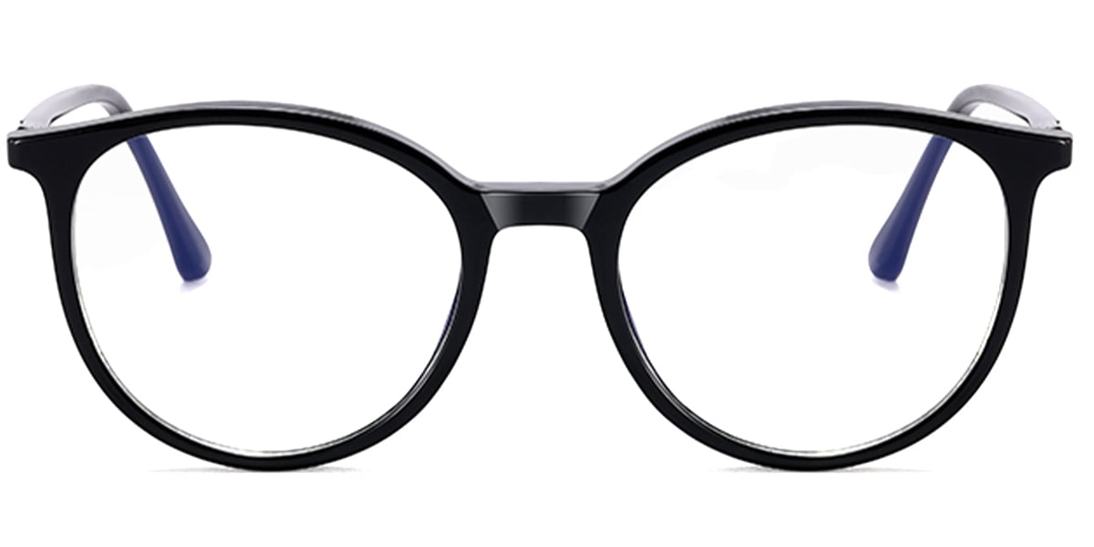 Round Blue Light Blocking Glasses black