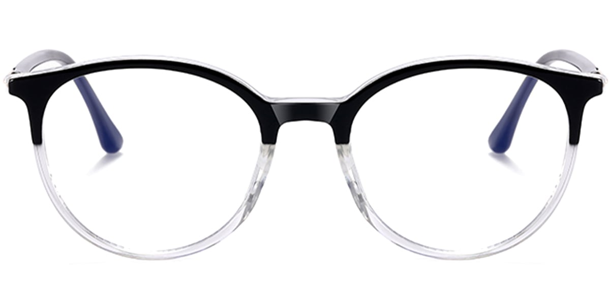 Round Blue Light Blocking Glasses pattern-black