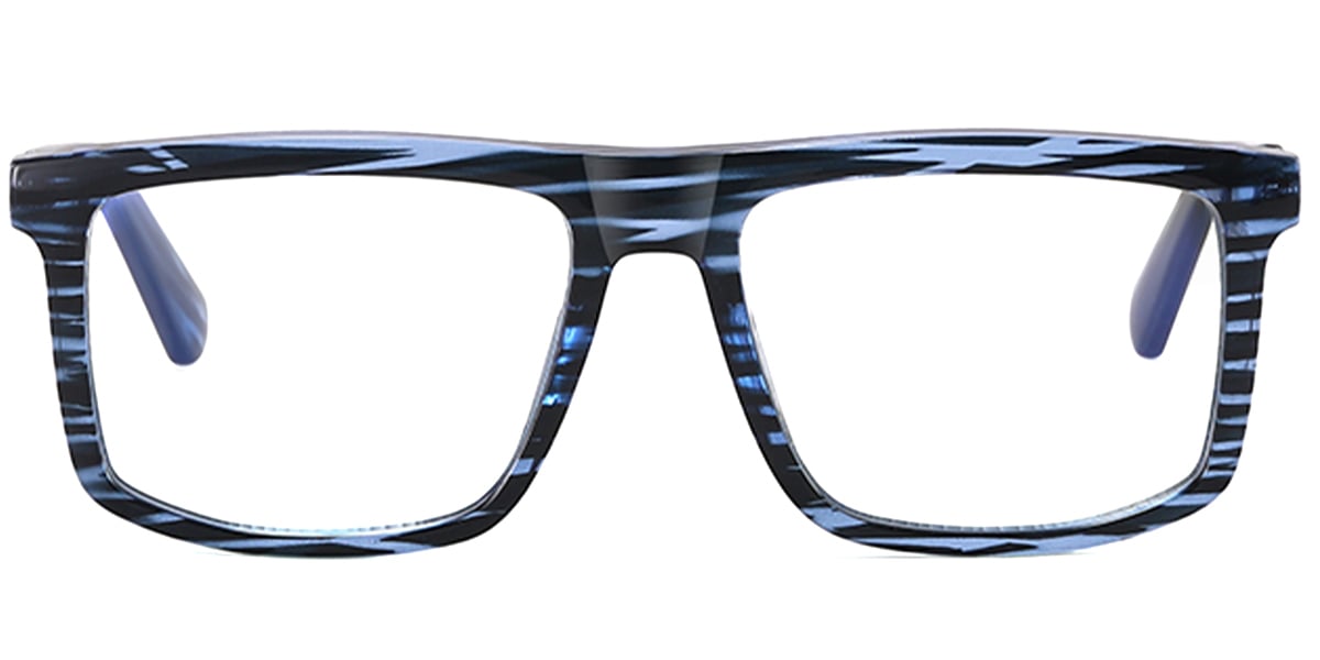 Rectangle Blue Light Blocking Glasses pattern-blue