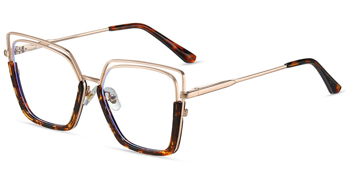 Square Blue Light Blocking Glasses tortoiseshell