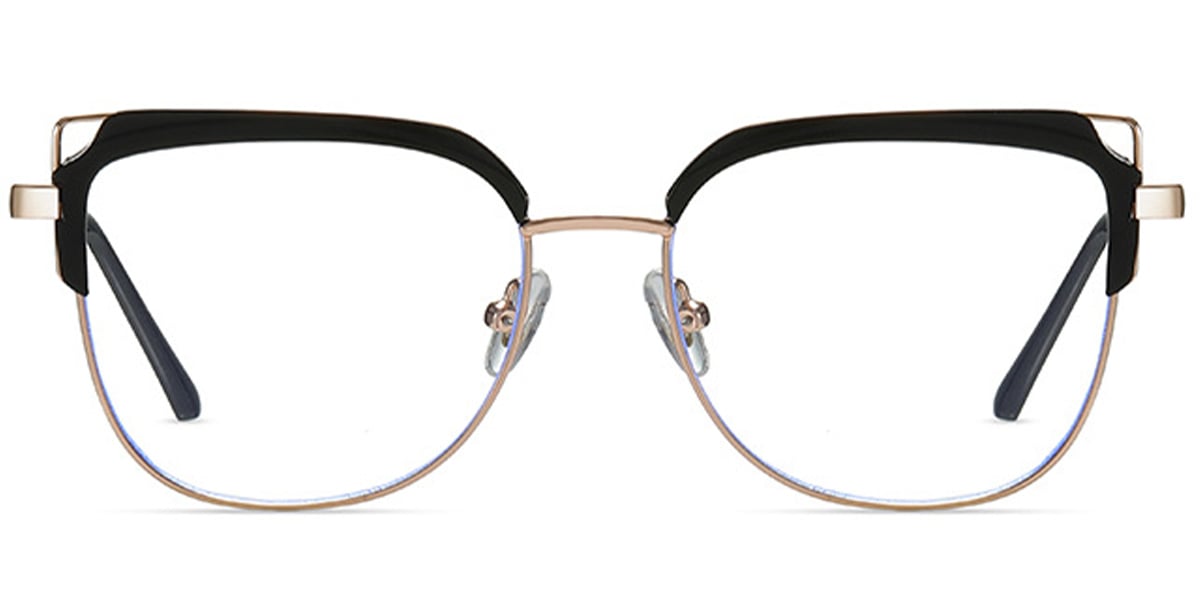 Cat Eye Blue Light Blocking Glasses black-gold