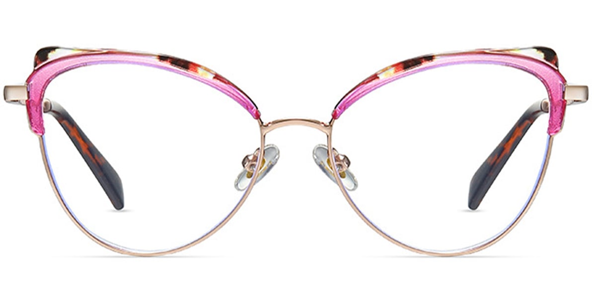 Cat Eye Blue Light Blocking Glasses pattern-rose