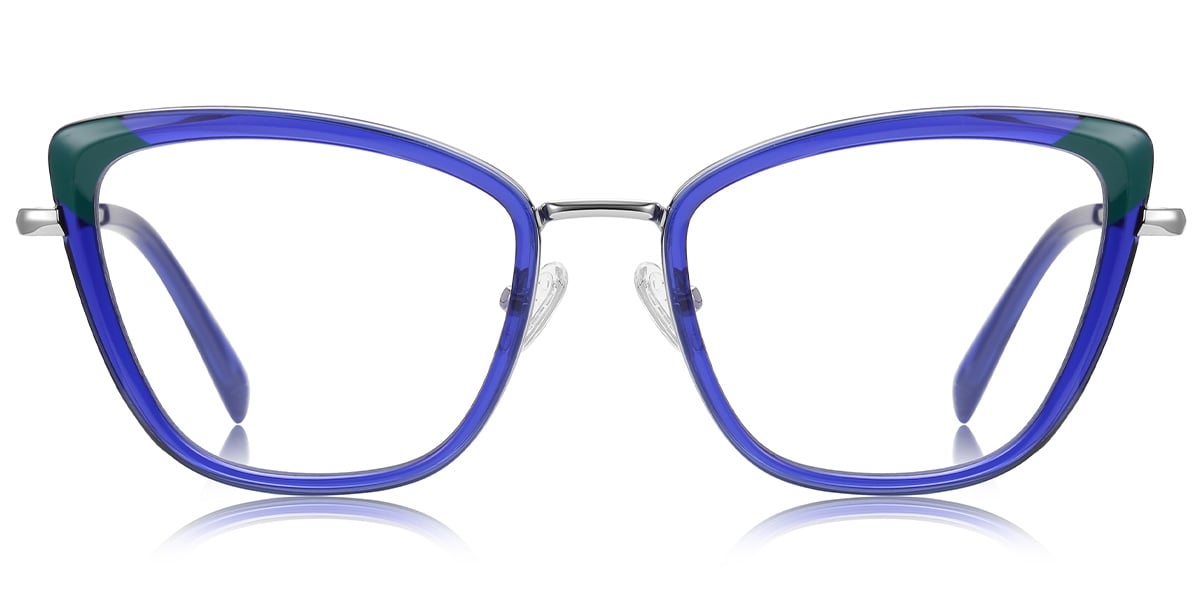 Cat Eye Blue Light Blocking Glasses pattern-blue