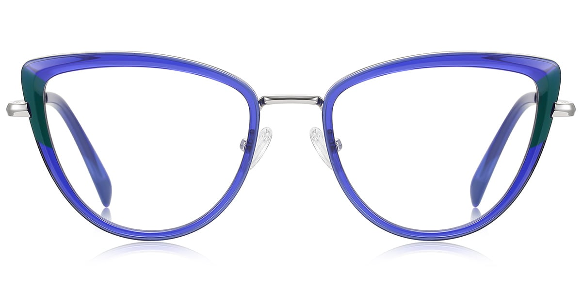 Cat Eye Blue Light Blocking Glasses pattern-blue