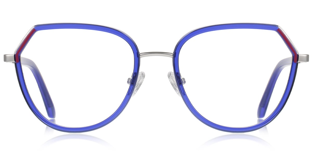 Geometric Blue Light Blocking Glasses pattern-blue