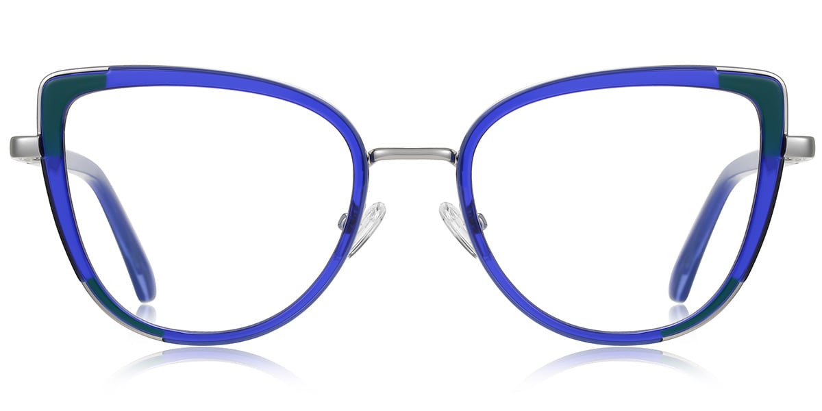 Cat Eye Blue Light Blocking Glasses pattern-blue