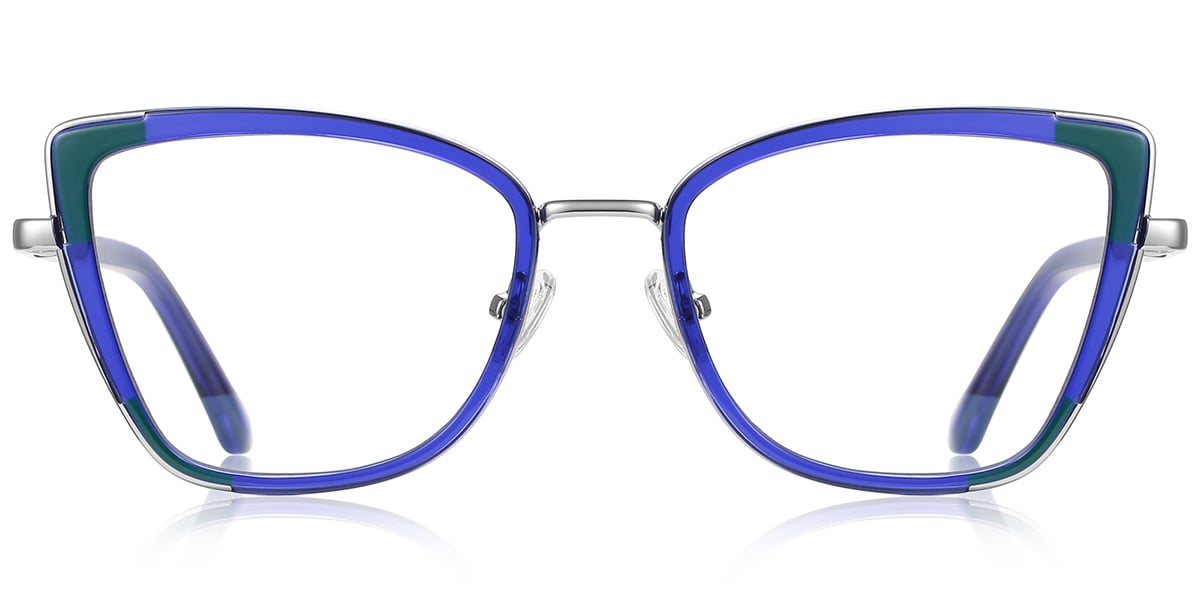 Cat Eye Blue Light Blocking Glasses pattern-blue