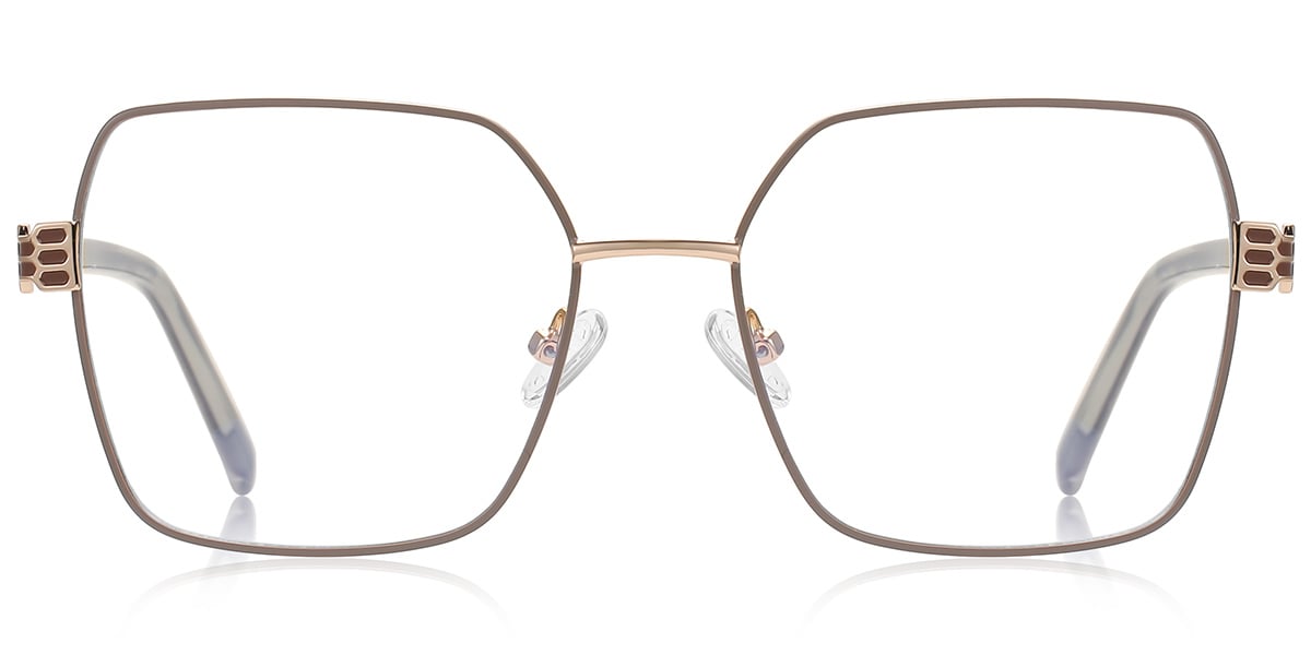 Square Blue Light Blocking Glasses brown