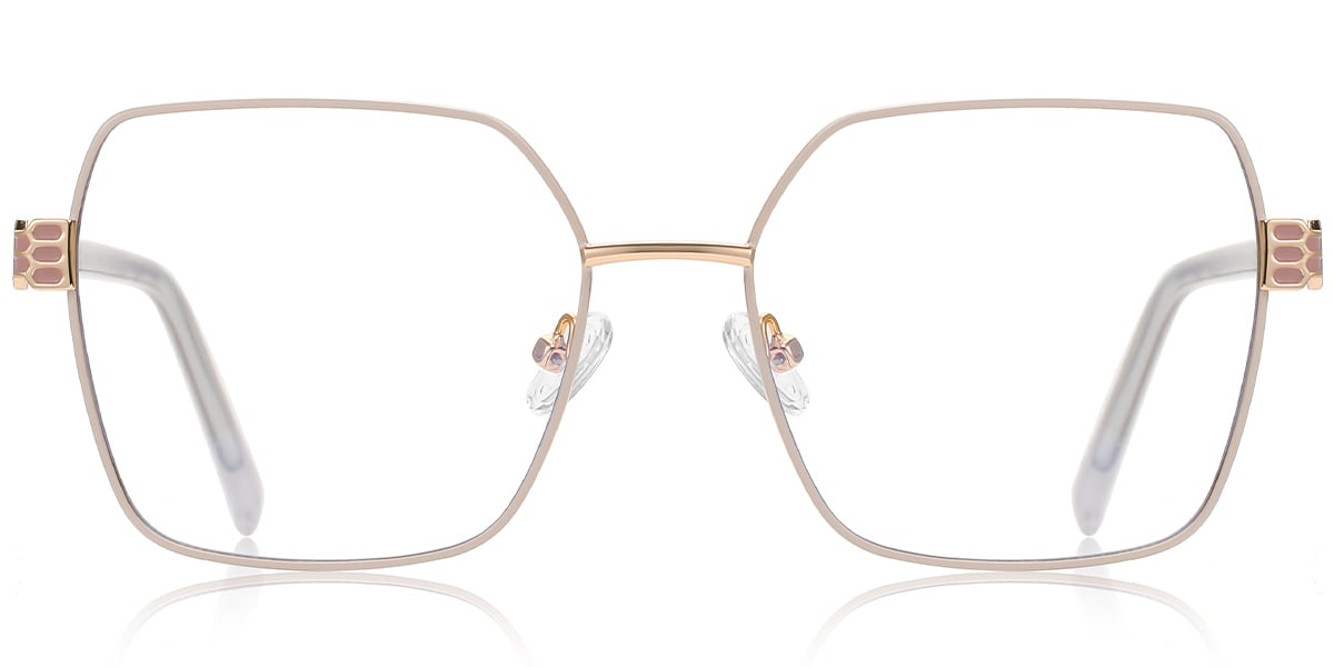 Square Blue Light Blocking Glasses beige