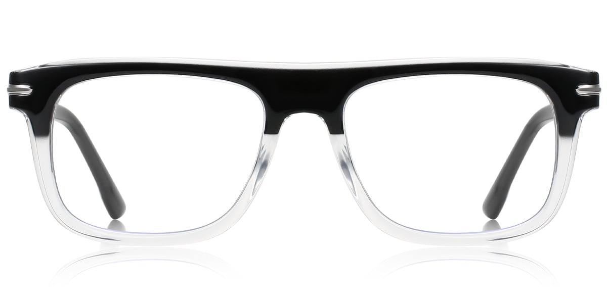 Rectangle Blue Light Blocking Glasses pattern-black