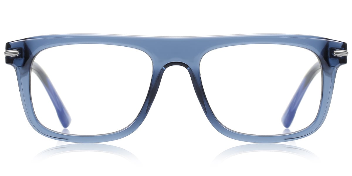 Rectangle Blue Light Blocking Glasses translucent-blue