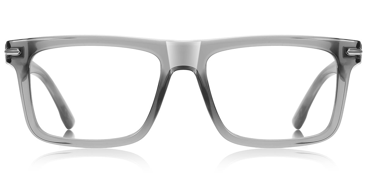 Rectangle Blue Light Blocking Glasses translucent-grey