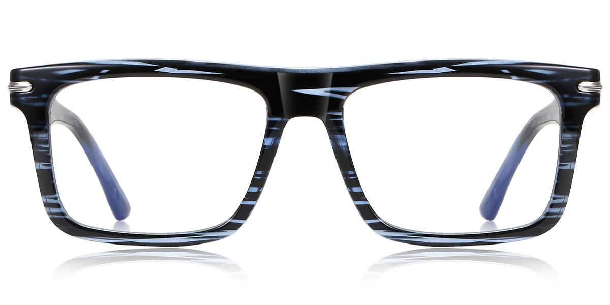 Rectangle Blue Light Blocking Glasses pattern-blue