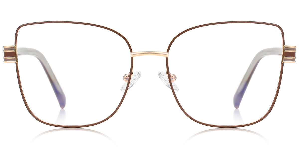 Square Blue Light Blocking Glasses brown