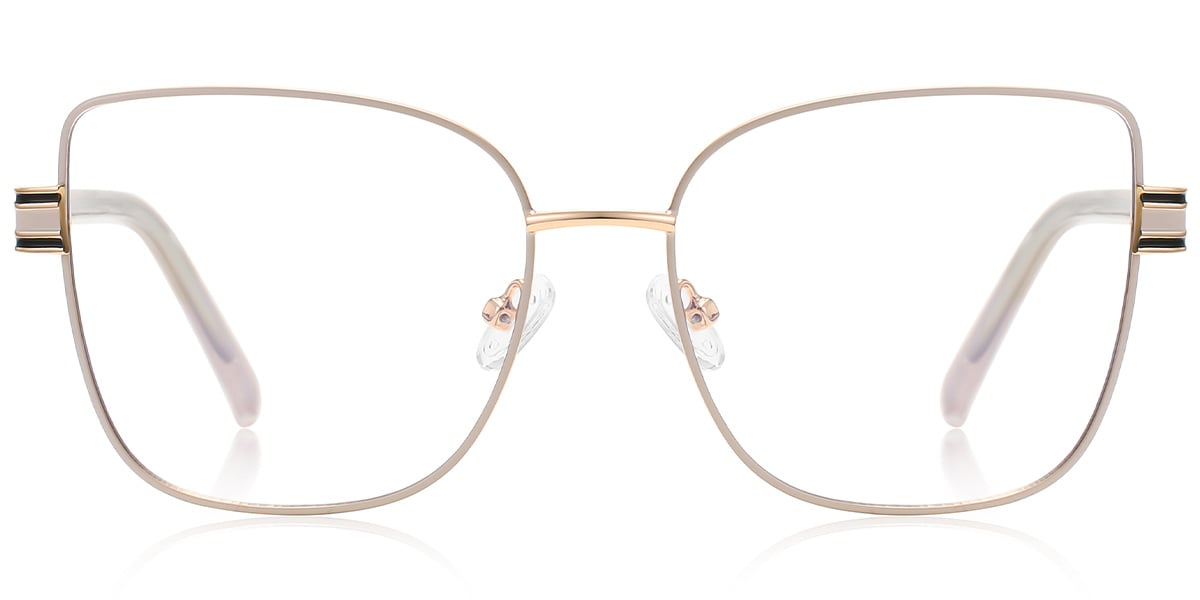 Square Blue Light Blocking Glasses beige