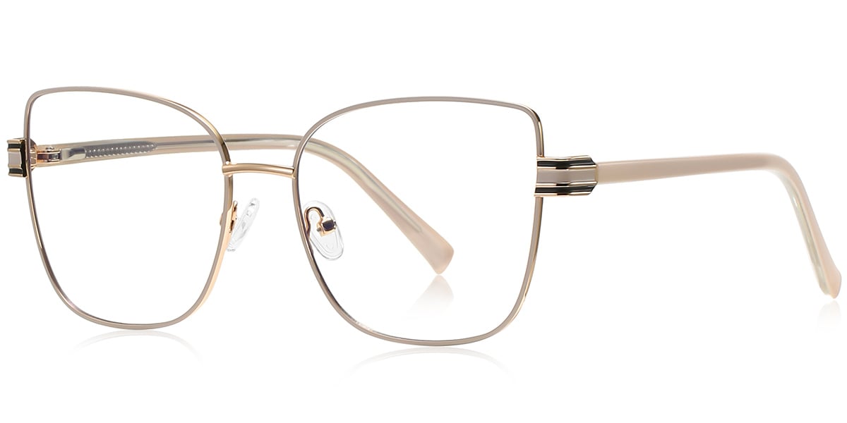 Square Blue Light Blocking Glasses beige