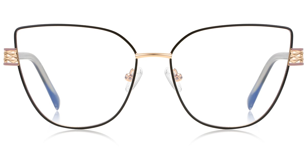 Cat Eye Blue Light Blocking Glasses black-gold