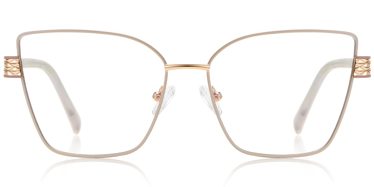 Square Cat Eye Blue Light Blocking Glasses beige