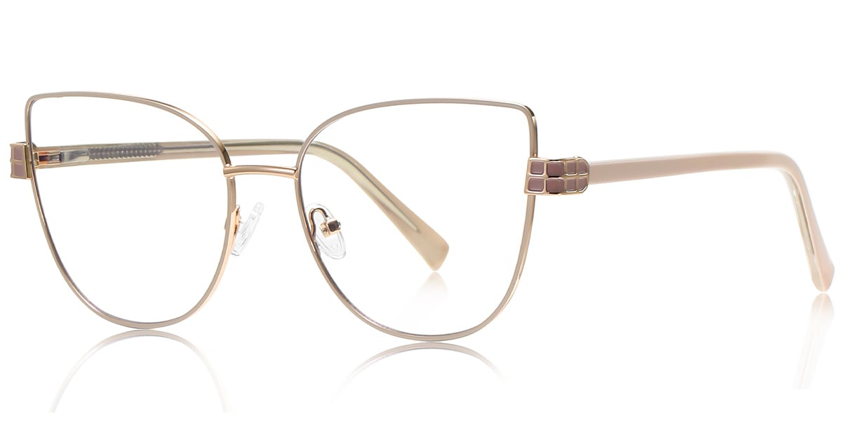 Cat Eye Blue Light Blocking Glasses beige