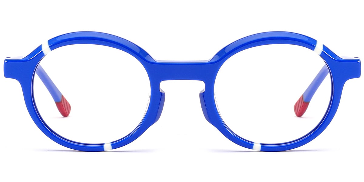 Kid's Acetate Oval Blue Light Blocking Glasses pattern-blue