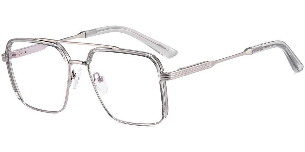 Aviator Blue Light Blocking Glasses translucent-grey