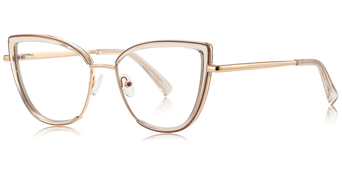 Cat Eye Blue Light Blocking Glasses translucent-brown