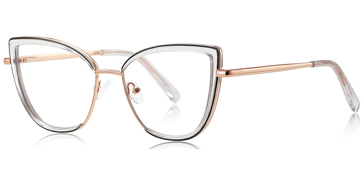 Cat Eye Blue Light Blocking Glasses translucent-white