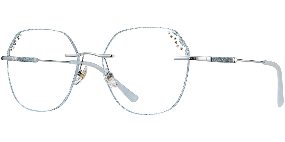 Acetate Square Blue Light Blocking Rimless Glasses BF7751