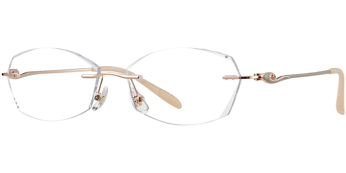 Acetate Rectangle Blue Light Blocking Rimless Glasses BF7754