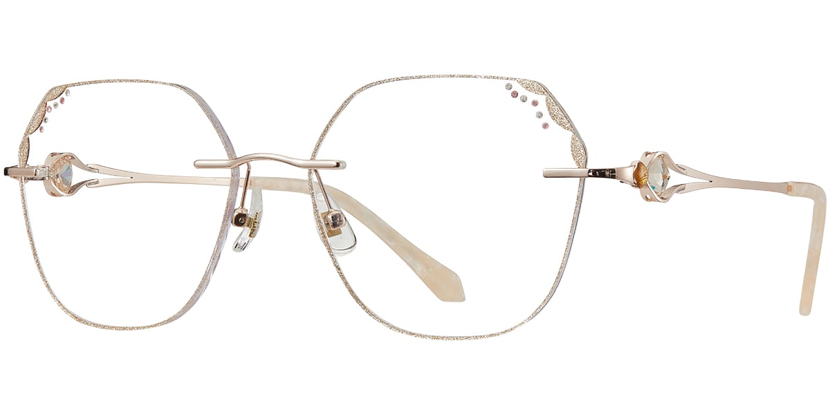 Acetate Square Blue Light Blocking Rimless Glasses BF7756