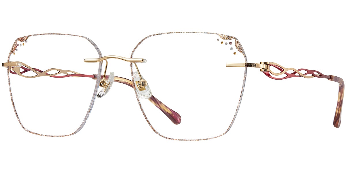 Acetate Square Blue Light Blocking Rimless Glasses BF7761