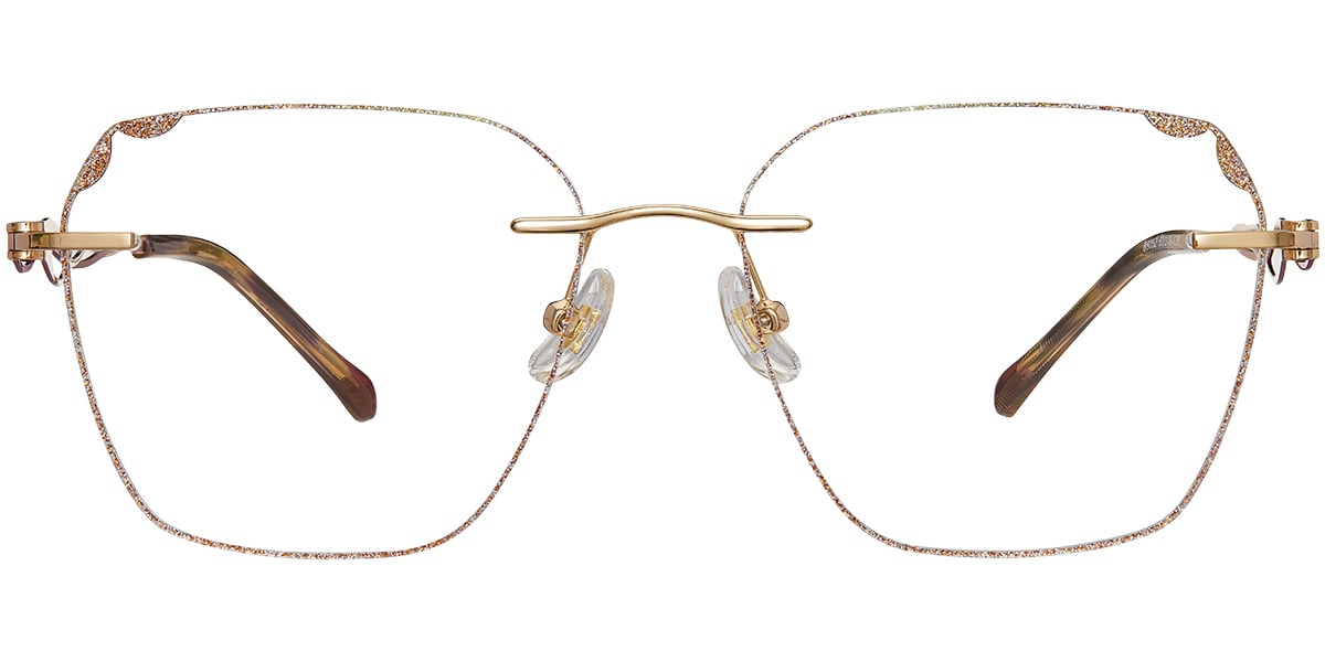 Acetate Square Blue Light Blocking Rimless Glasses rose_gold