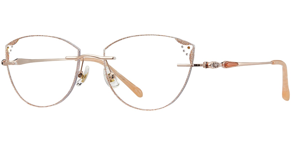 Acetate Cat Eye Blue Light Blocking Rimless Glasses BF7762